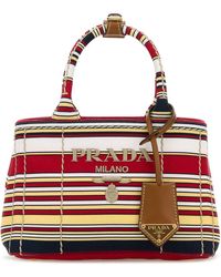 Prada - Jardinière Striped Cotton Canvas Mini-Bag - Lyst