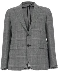 Tagliatore - Single-Breasted Jacket With Notched Revers And All-Over Houndstooth Motif - Lyst