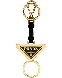 Prada - Metal And Leather Key Ring - Lyst
