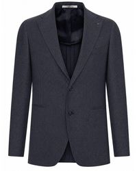 Tagliatore - Textured Fabric Blazer Jacket With Two Buttons - Lyst