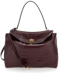 Balenciaga - 'Rodeo' Bordeaux Handbag With Removable Shoulder Strap - Lyst