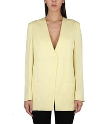 Jil Sander - V-Neck Jacket With Back Slit For - Lyst
