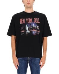 DSquared² - Casual Cotton T-Shirt With Nighttime Cityscape Print - Lyst