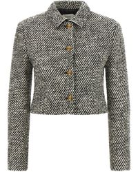 Versace - Bouclé Wool Blend Blouson Jacket - Lyst