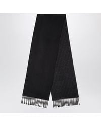 Fendi - Ff Zucca Double-Sided Wool & Cashmere Scarf With Fringed Ends - Lyst