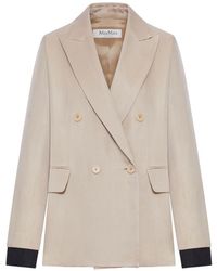Max Mara - Silk Double-Breasted Jacket - Lyst