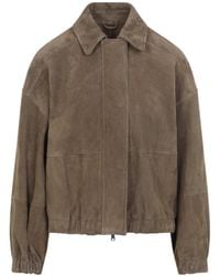 Brunello Cucinelli - Suede Jacket - Lyst