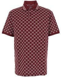 Gucci - Gg Jacquard Cotton Piquet Polo Shirt - Lyst