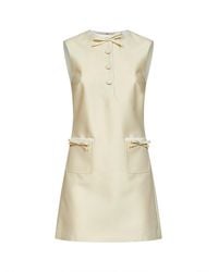 Self-Portrait - Self Portrait Taffeta Mini Dress With Bows Detail - Lyst