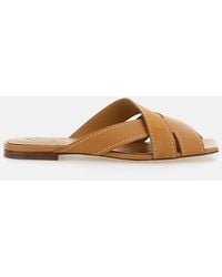 Tod's - Smooth And Suede Leather Sandals - Lyst