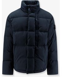 Stone Island - Cotton Nylon Tela Down Jacket With Iconic Patch - Lyst