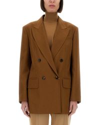 Max Mara - Wool Blend Double-Breasted Jacket - Lyst