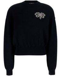 Givenchy - Crew Neck Sweater With Crystals Applied On The Front - Lyst