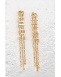 Chloé - Drop Earrings Logo Brass - Lyst