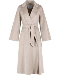 Max Mara - 'Icon Ludmilla' Sand Cashmere Coat - Lyst