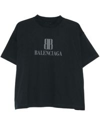 Balenciaga 'Bb' Classic T-Shirt in Black | Lyst