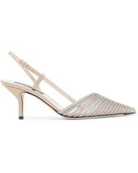 Giorgio Armani - Nude And Satin Slingback - Lyst