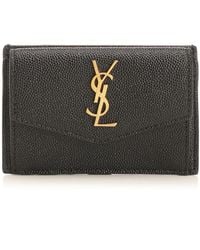 Saint Laurent - Grain De Poudre Leather Wallet - Lyst