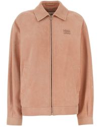 Miu Miu - Waxed Suede Blouson Jacket - Lyst