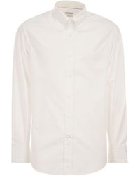 Brunello Cucinelli - Basic Fit Twill Shirt With Button-Down Collar - Lyst