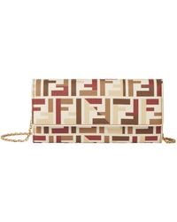 Fendi - Ff Fabric Continental With Chain Pouch - Lyst
