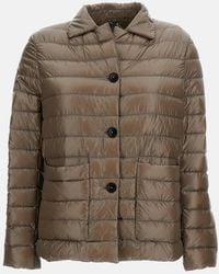 Herno - Cropped Quilted Down Jacket With Button Fastening - Lyst