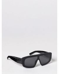 Prada - Acetate Shield Sunglasses With Colored Lenses - Lyst
