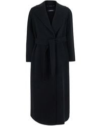 Max Mara - 'S Maxmara 'Poldo' Coat With Notched Revers And Front Belt Closure - Lyst
