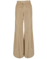 Brunello Cucinelli - High-Waisted Pants With Monile On The Belt Loop And Wide Leg - Lyst