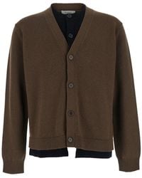 JW Anderson - Jw Anderson Cardigan With V-Neck And Layered Design - Lyst
