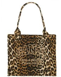 Ganni - Shopping Leopard Embroidery Logo - Lyst
