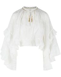 Zimmermann - 'Daylight' Cotton Blend Blouse - Lyst
