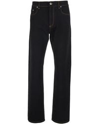 Versace - Jeans With Five-Pocket Design And Logo Patch On The Back - Lyst