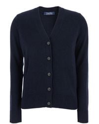 Max Mara - 'S Maxmara 'Apollo' Cardigan With V Neck And Logo Patch On The Elbows - Lyst