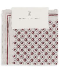 Brunello Cucinelli - Silk Pochette With Geometric Pattern - Lyst