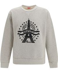 KENZO - Eiffel Tower Design Cotton Sweatshirt - Lyst