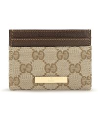 Gucci - Gg Monogram Card Holder With Logo Plaque - Lyst