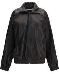 Acne Studios - Leather Jacket With High Collar - Lyst