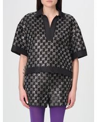 Gucci - Tweed Lamé Top Viscose Blouses - Lyst