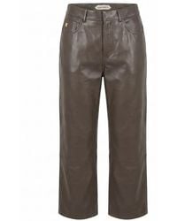 Alberta Ferretti - Leather Cropped Pants - Lyst