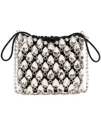 Self-Portrait - Handbag Crystal Chainmail Mini Bag' With Crystal Details - Lyst
