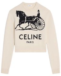 Celine - Crew Neck Cashmere Sweater - Lyst
