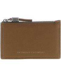 Brunello Cucinelli - Shiny Zipper Pull Wallets And Card Holders - Lyst