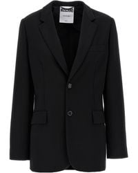 Moschino - Single-Breasted Blazer With Martingale Detail - Lyst