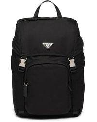 Prada - Re-Nylon And Saffiano Leather Backpack - Lyst
