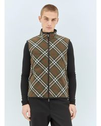 Burberry - Check Padded Gilet - Lyst