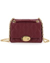 Burberry - Bordeaux Quilted Crossbody Bag With Ekd Plaque On The Front And Chain-Link Shoulder Strap - Lyst