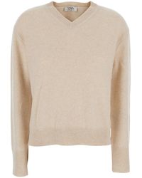 Max Mara - 'S Maxmara 'Fata' Sweater With V-Neck And Long Sleeves - Lyst
