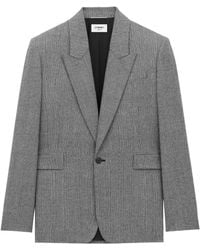 Saint Laurent - Prince Of Wales Wool Flannel Jacket - Lyst