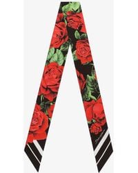 Dolce & Gabbana - Dolce & Gabbana Silk Twill Bandeau With Bouquet Rose Print - Lyst